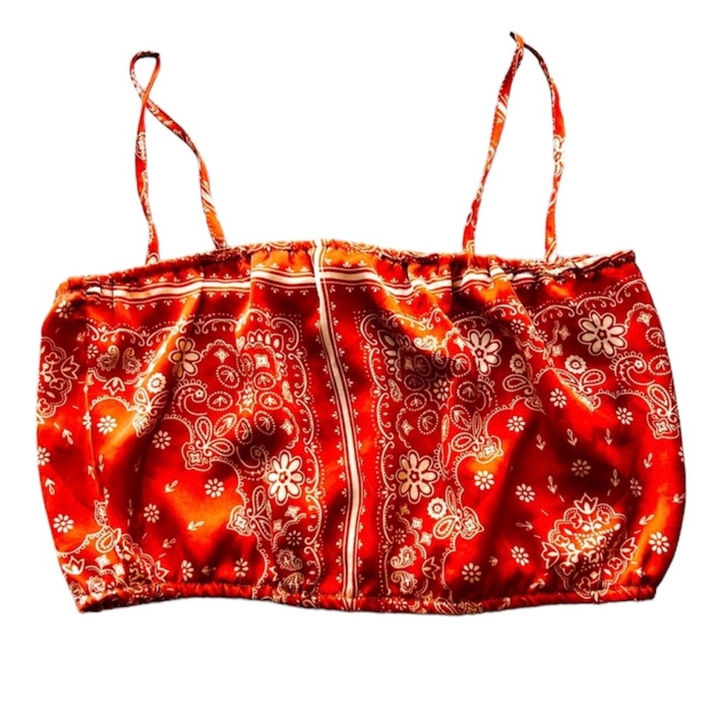 Anthropologie Scarlet Paisley Crop Top